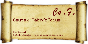 Csutak Fabrícius névjegykártya